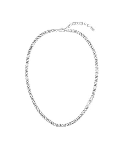 Boss Women's Kassy For Her Silver Coloured Curb Link Boss Logo Necklace
