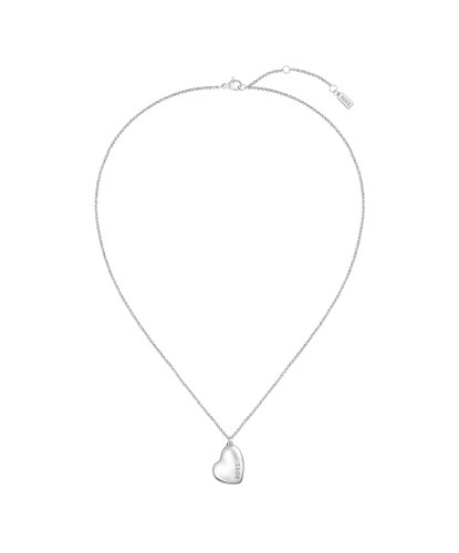 Boss Women's Honey Silver Coloured Necklace With Abstract Heart Pendant