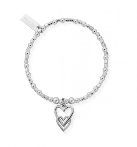 Chlobo Children?s Mini Cube Interlocking Love Heart Bracelet