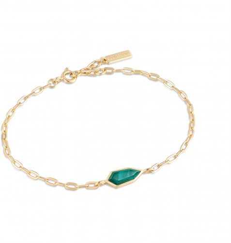 Ania Haie Malachite Emblem Chain Bracelet