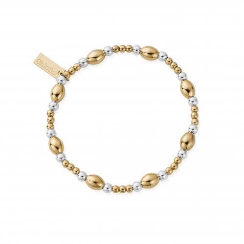 Chlobo Gold And Silver Cute Oval Bracelet