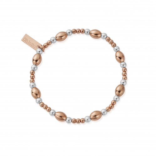 Chlobo Rose And Silver Cute Oval Bracelet