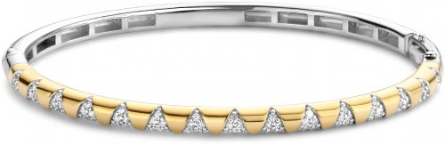 TI SENTO Gold and Cubic Zirconia Sunray Bangle  2955ZY