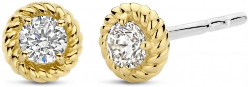 Silver and Gold Plated Cubic Zirconia Single Studs 7934ZY
