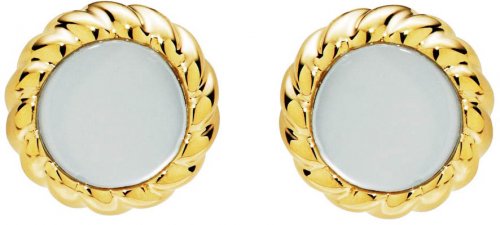 Unique Silver Gold Plated Stud Earrings with Mother Of Pearl