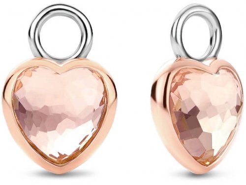 TI SENTO Pink Rose Heart Ear Charms 9231NU