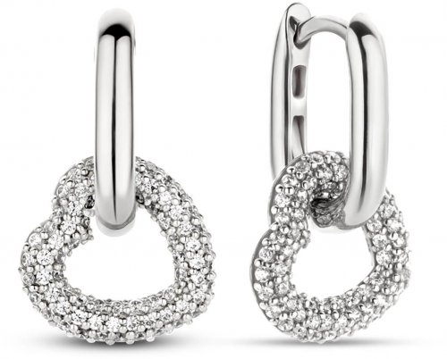 Silver Pave Set Cubic Zirconia Drop Earings 7918ZI