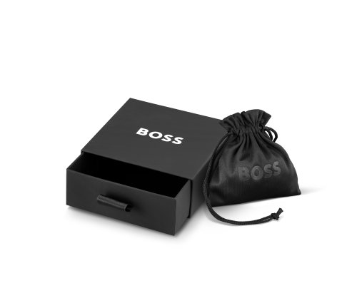 Men's Boss Black Braided Bracelet With Magnetic Boss Logo