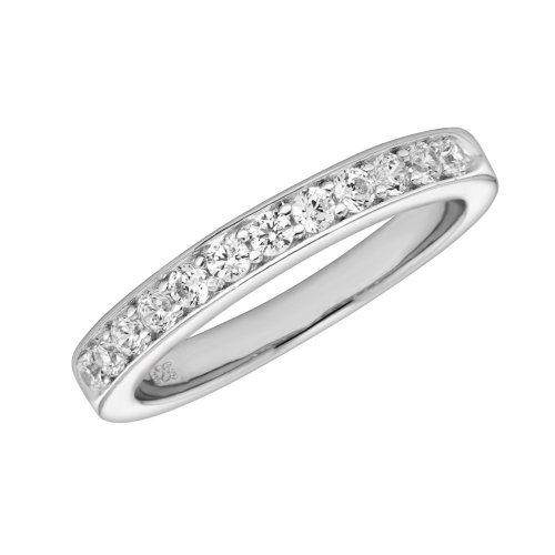 Silver Cz Eternity Ring 