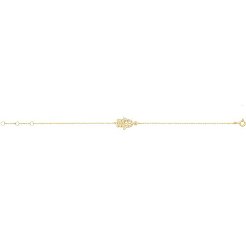 9ct Gold Filigree Hamsa Chain Bracelet 