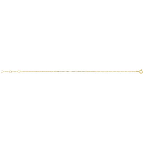 9ct Gold Cz Bar Chain Bracelet 