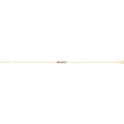 9ct Gold Rainbow Bar Chain Bracelet 