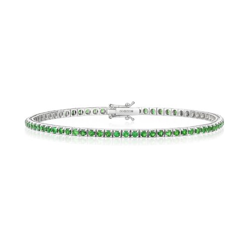 Tsavorite Bracelet In 18ct White Gold 