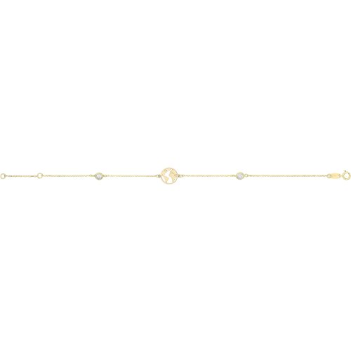 9ct Gold World Bracelet With Cz 