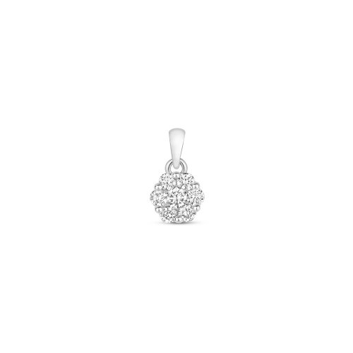 Diamond Cluster Pendant In 9ct White Gold 