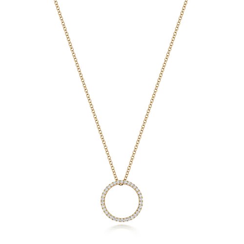 Diamond Circle Necklace In 18ct Gold 