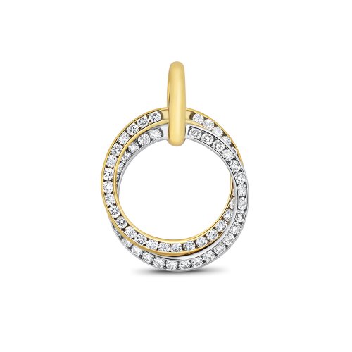 Diamond Interlocking Circle Pendant In 18ct Gold 