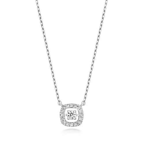 Diamond Necklace In 9ct White Gold 