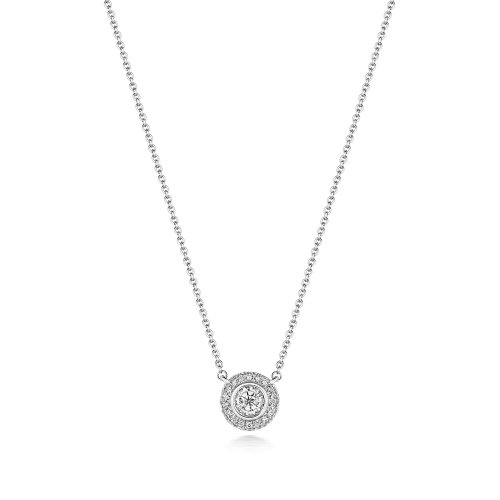 Diamond Illusion Necklace In 18ct White Gold 