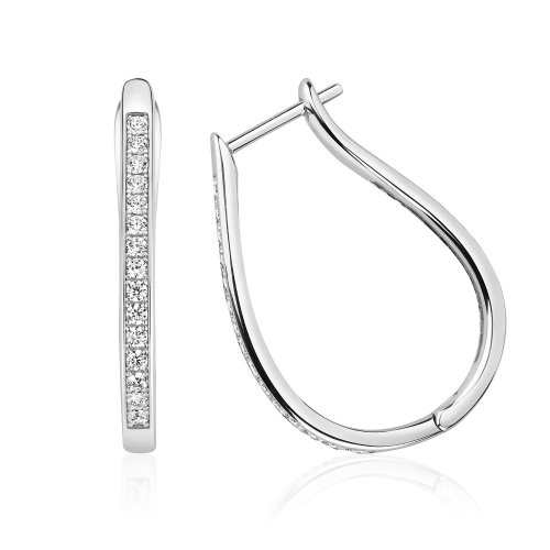 Thread And Grain Set Horseshoe Shape Hoop Earrings LEG0090