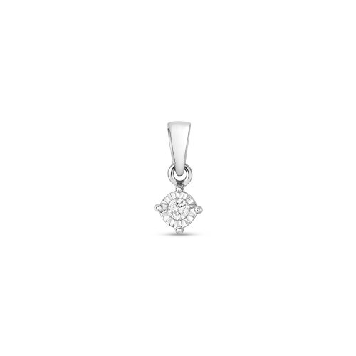 Diamond Illusion Set Pendant In 9ct White Gold 