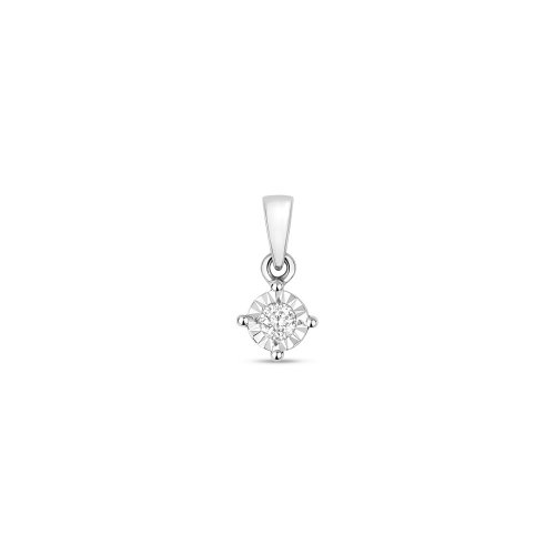 Diamond Illusion Set Pendant In 9ct White Gold 