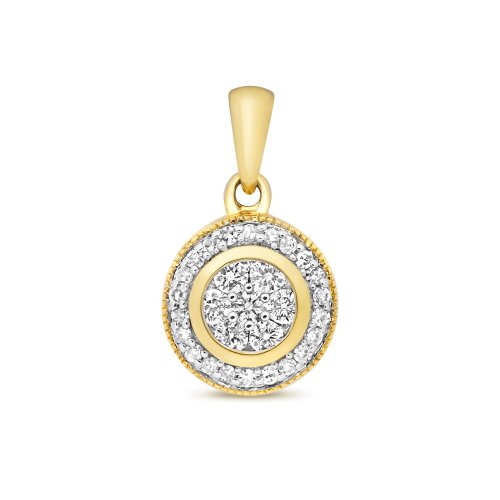 Diamond Set Around Pendant In 9ct Gold 