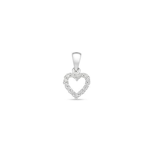 Diamond Heart Pendant In 9ct White Gold 