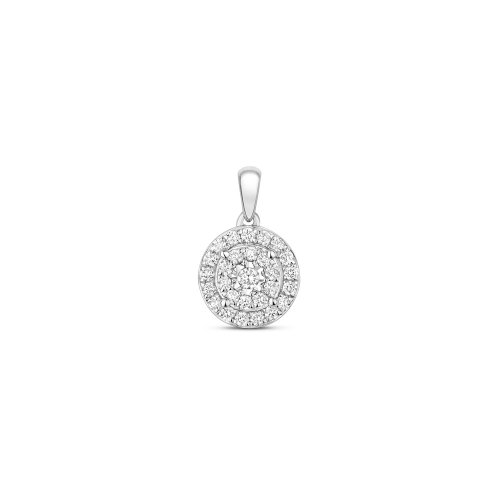 Diamond Illusion Cluster Pendant In 9ct White Gold 