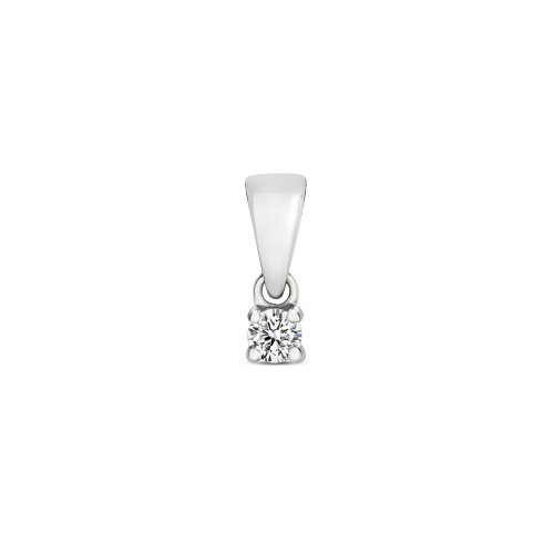 Diamond 4 Claw Pendant In 9ct White Gold 