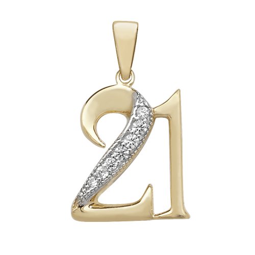 9ct Gold Cz 21st Birthday Pendant 