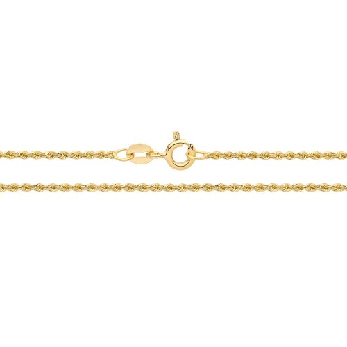 9ct Yellow Gold Fine Solid Rope Chain 