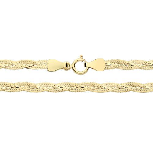 9ct Gold Plaited Snake Chain 