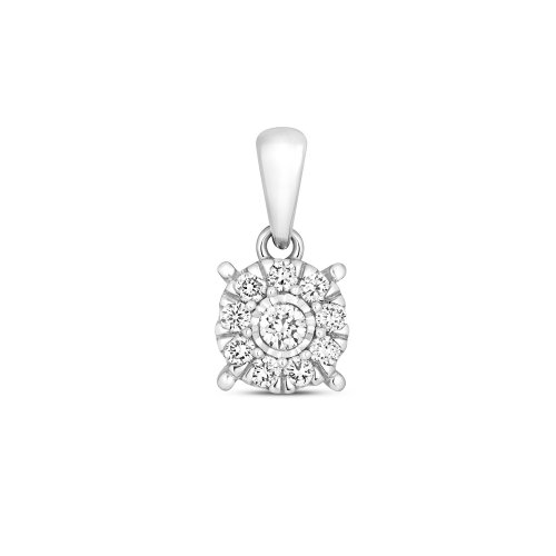 Diamond Brilliant Illusion Pendant In 9ct White Gold 