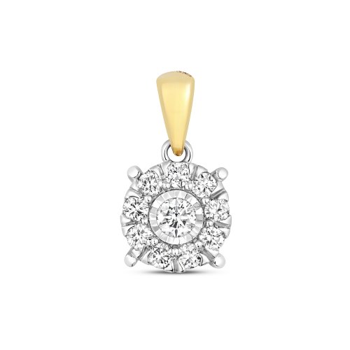Diamond Brilliant Illusion Pendant In 9ct Gold 