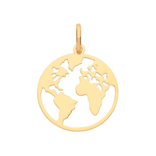 9ct Gold World Map Pendant 