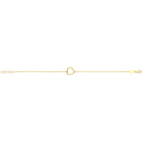 9ct Gold Plain Open Heart Bracelet 