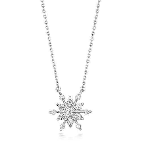 Round And Bar Set Snow Flake Pendant On Fixed Chain LPG0054