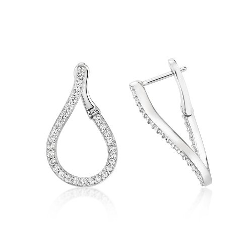 Grain Set Twisted Hoop Earrings LEG0137