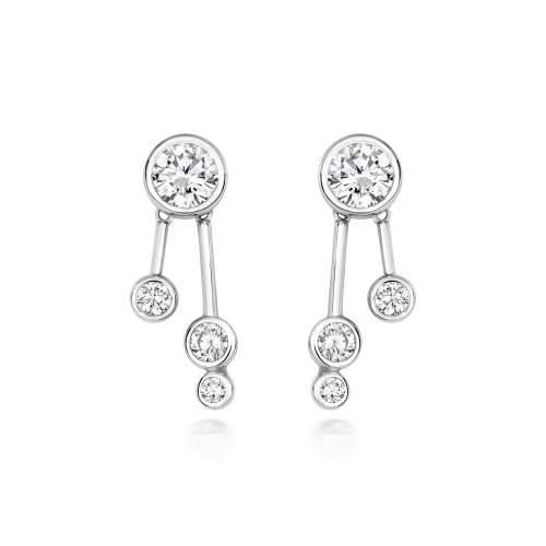 5 Stone Rubover Drop Earrings LEG0133
