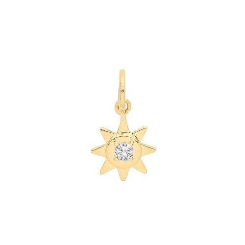9ct Gold Cz Set Star Pendant 
