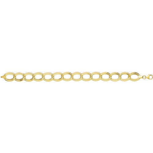9ct Gold Oval Open Double Link Bracelet 