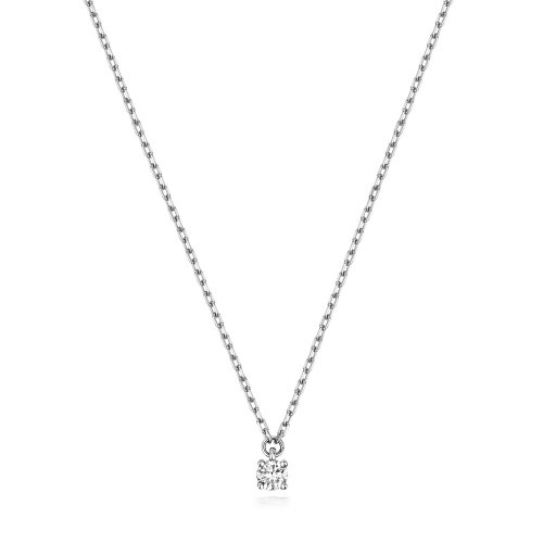 Diamond Necklace In 9ct White Gold 