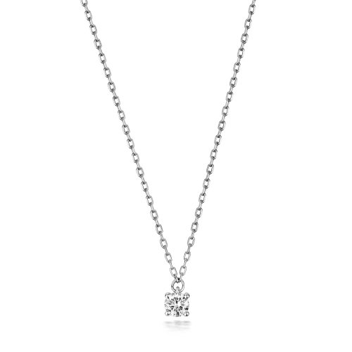 Diamond Necklace In 9ct White Gold 
