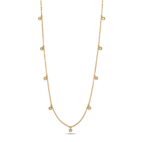 Diamond Rubover Necklace In 18ct Gold 