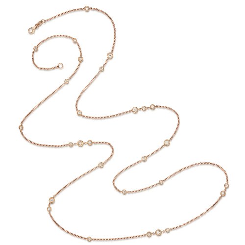 Diamond Necklace In 18ct Rose Gold 