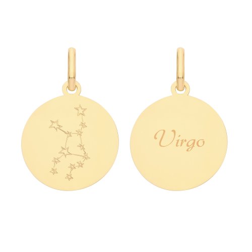 9ct Gold Zodiac Constellation Virgo Pendant 