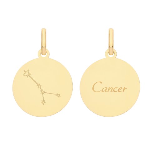 9ct Gold Zodiac Constellation Cancer Pendant 