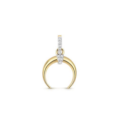 Diamond Horn Pendant In 9ct Gold 
