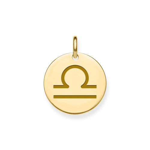 9ct Gold Libra Zodiac Pendant 